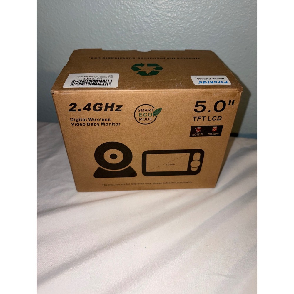 Firskids FK5363 Digital Wireless Video Baby Monitor 5.0" LCD 2.4GHz White